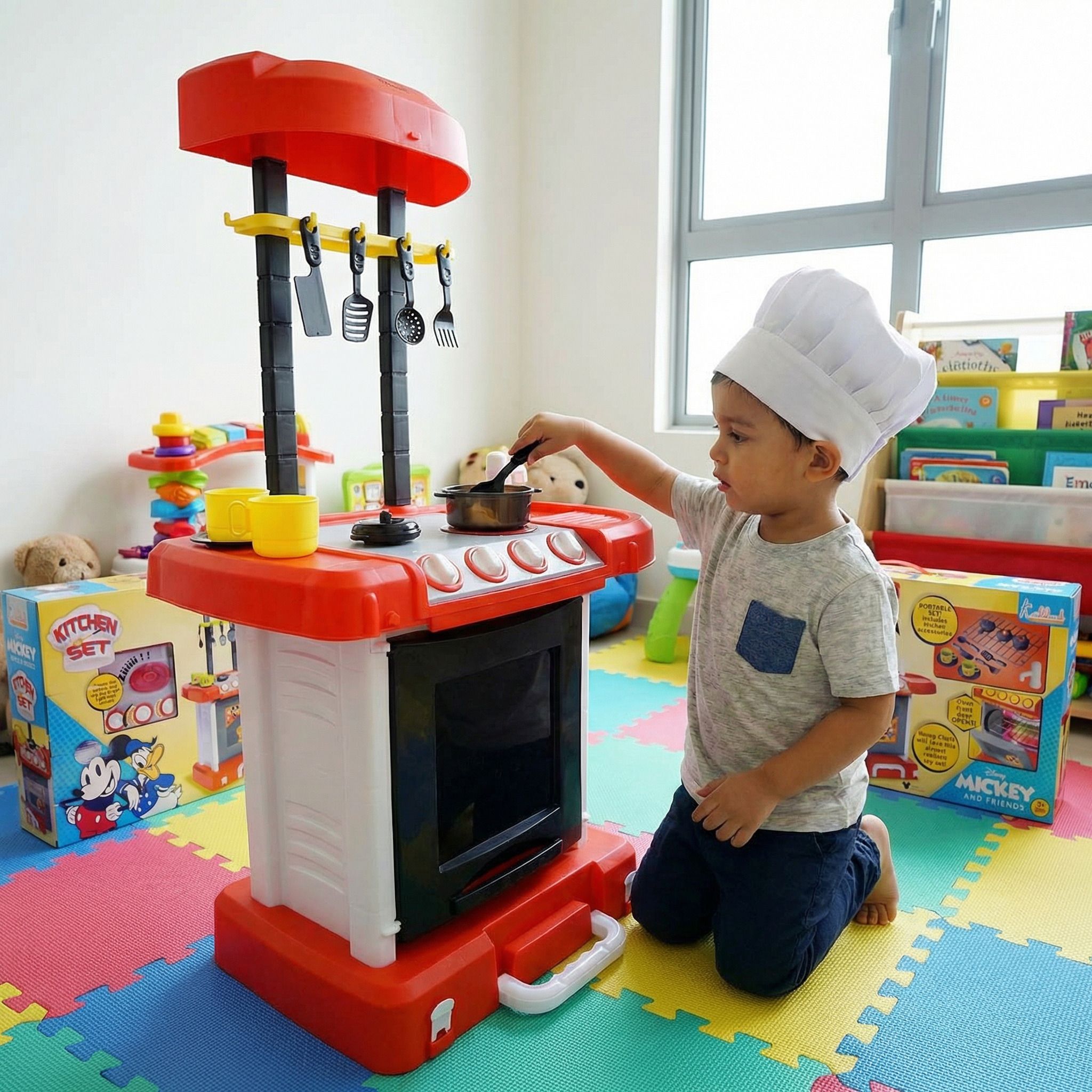 Mickey Mouse Pretend Play Cooking Toy with Oven, Gas Stove, Sink, Lights & Sound-image-39