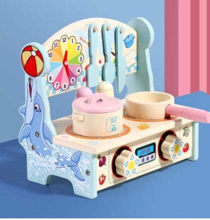 kydonest Wooden Kitchen Cooking Play Set for Kids-picture-23