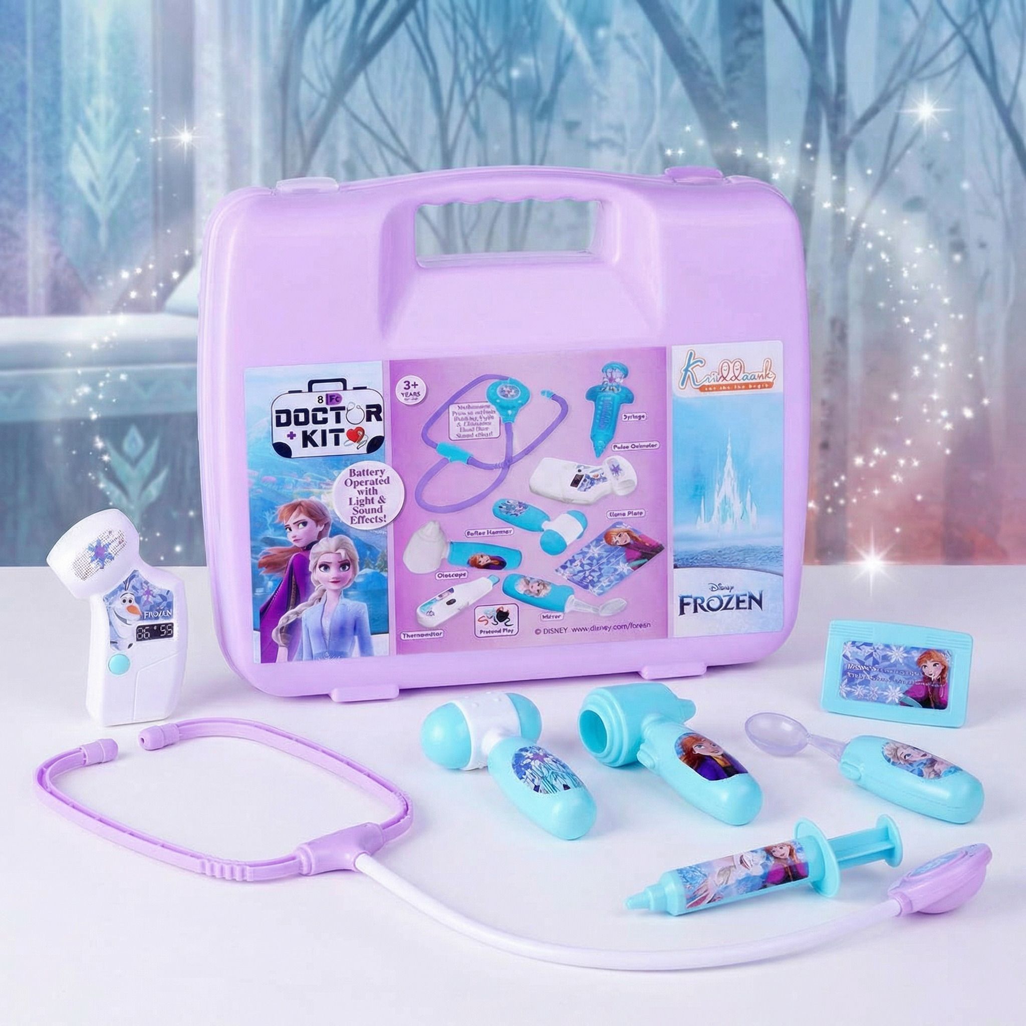 disney Frozen Elsa & Anna Theme Portable Attache Doctor Set for Kids-picture-38