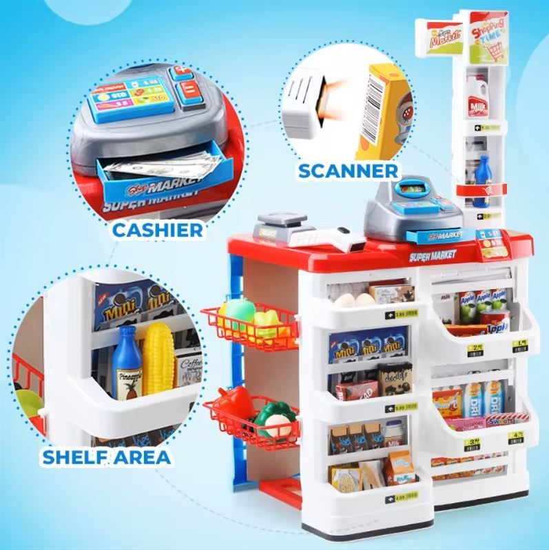 himanshu tex Role Play Game Cash Register Counter Toys Set Luxurious Plastic Supermarket Toys-picture-13