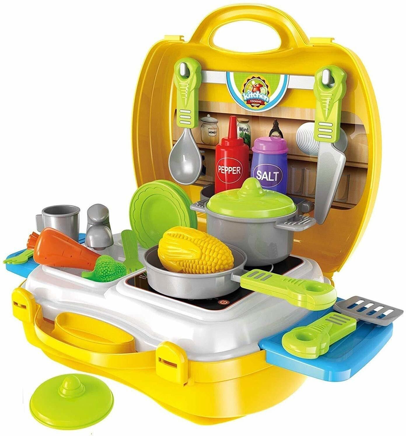 ekta Kitchen Cooking Set of 26 Pcs | Ultimate Kid Chef Bring Along Kitchen Cooking Suitcase Set (Kitchen Play Set)-picture-33