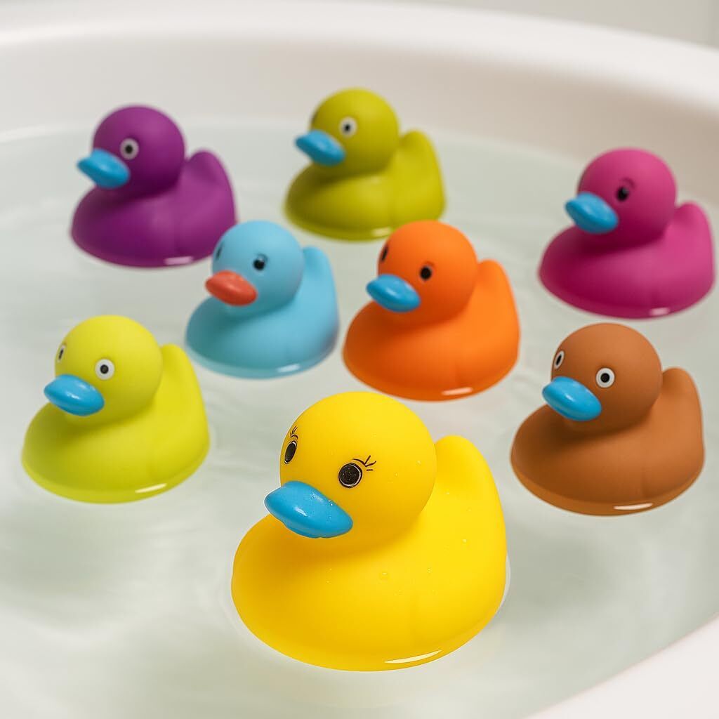 Colorful Duck Bath Toy for Kids | Floating Rubber Water Duck with Sound Bath Toy-image-14