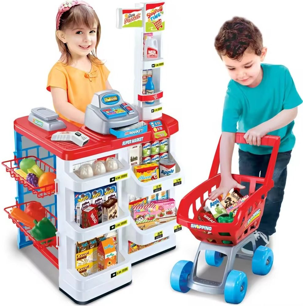 Shopping Cart Toy Pretend Play Shopping Toys Supermarket Kids Supermarket Toy