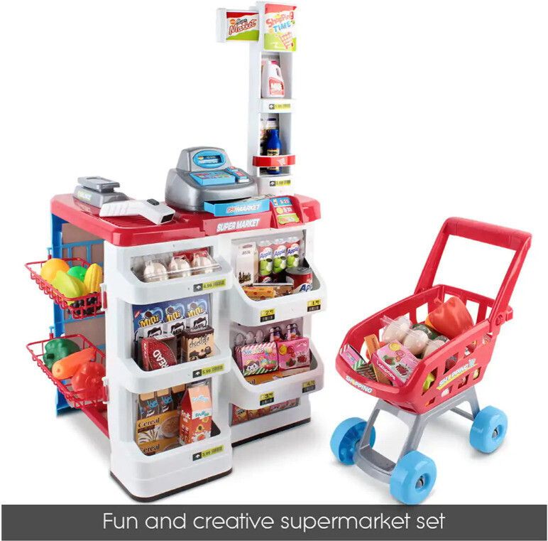 Cash Register Game Home Supermarket Money Shopping Play Set Toy for Kids-image-37