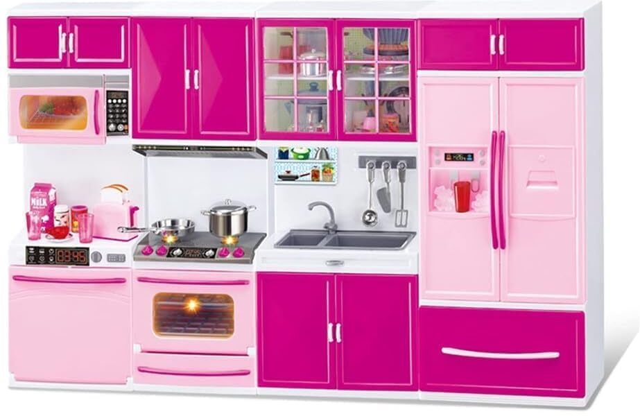 4-Door Plastic Frozen Kitchen Set – Modular Kitchen Playset-image-17