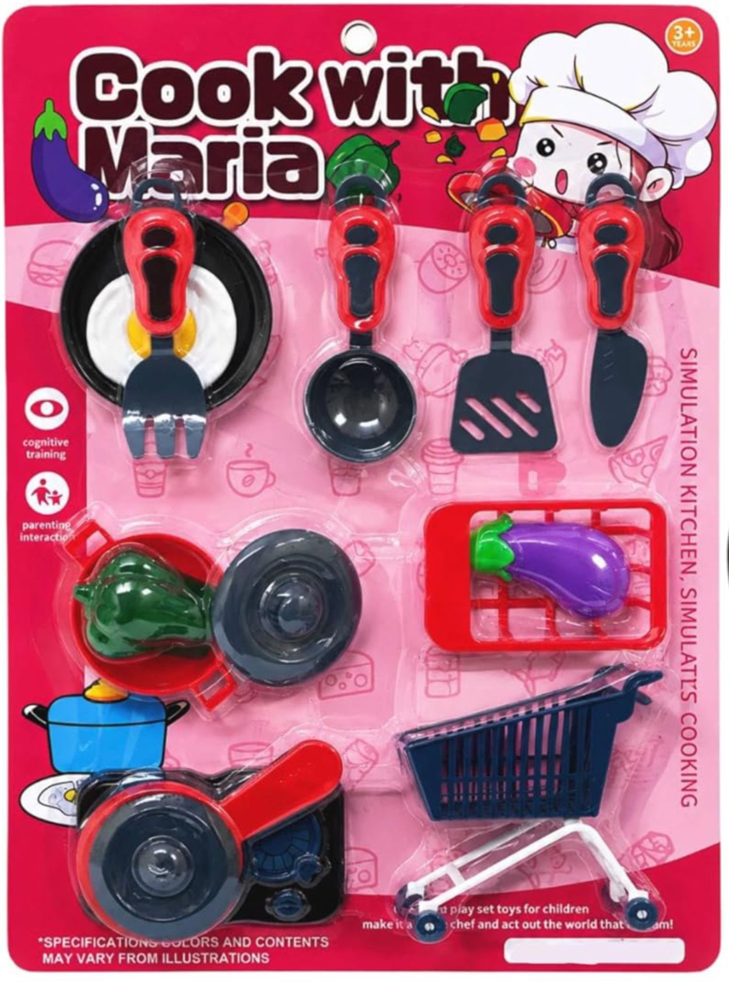 bazaar Kitchen Play Set with Mini Cookware, Vegetables, Shopping Basket-picture-31