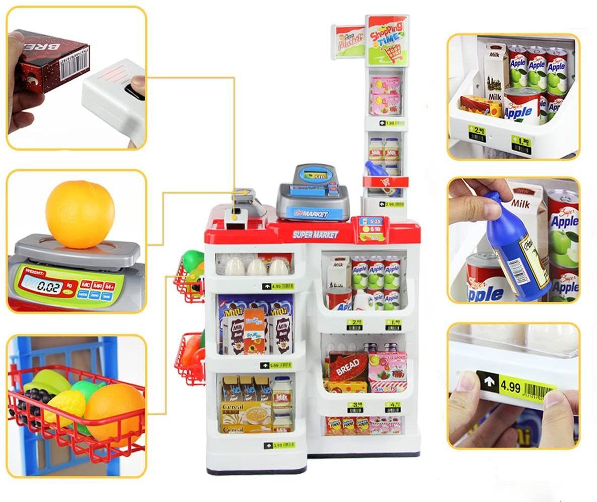 ashoojatex Big Size Supermarket kit Kids Toys with Shopping Cart and Sound Kitchen Set Kids-picture-25