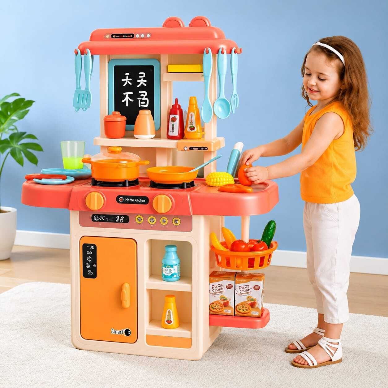nr swift mart 42 Pieces Kitchen Set Steam Water Light Sound Chef Playset For Kids-picture-21