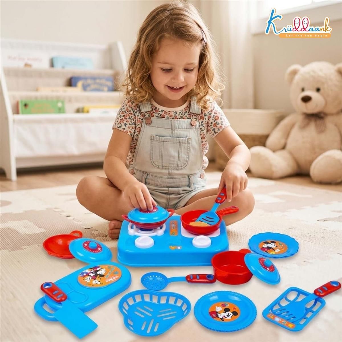 Mickey Mouse Theme Little Chef's Kitchen Set - 16 Pieces-image-22