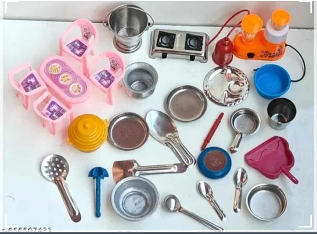 sanvi metal Paper design silver colour plated material and plastic material play set-picture-34