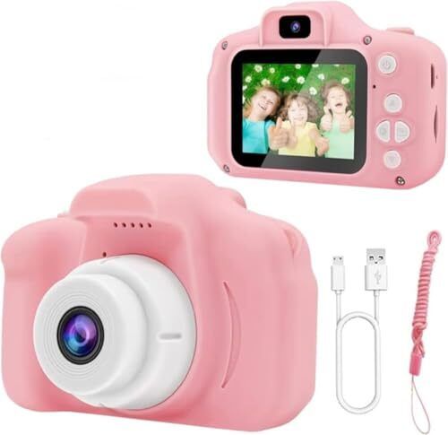 Pink Digital Camera for Kids | 2"LCD Screen | Rechargeable Toy | Photo & Video-image-0