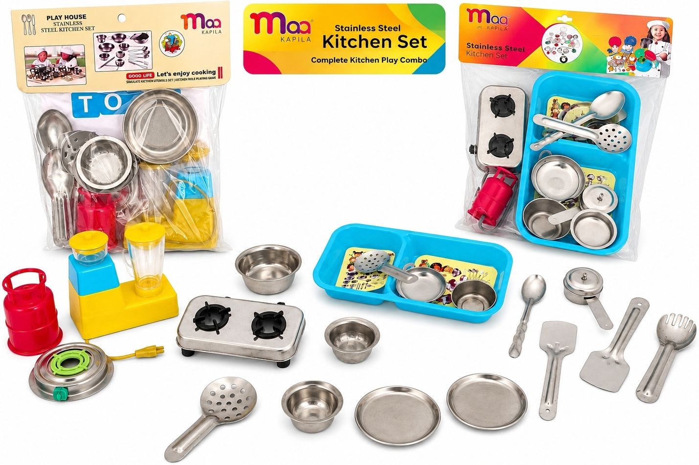 md toys stainless steel kitchen set – complete kitchen jumbo pack combo