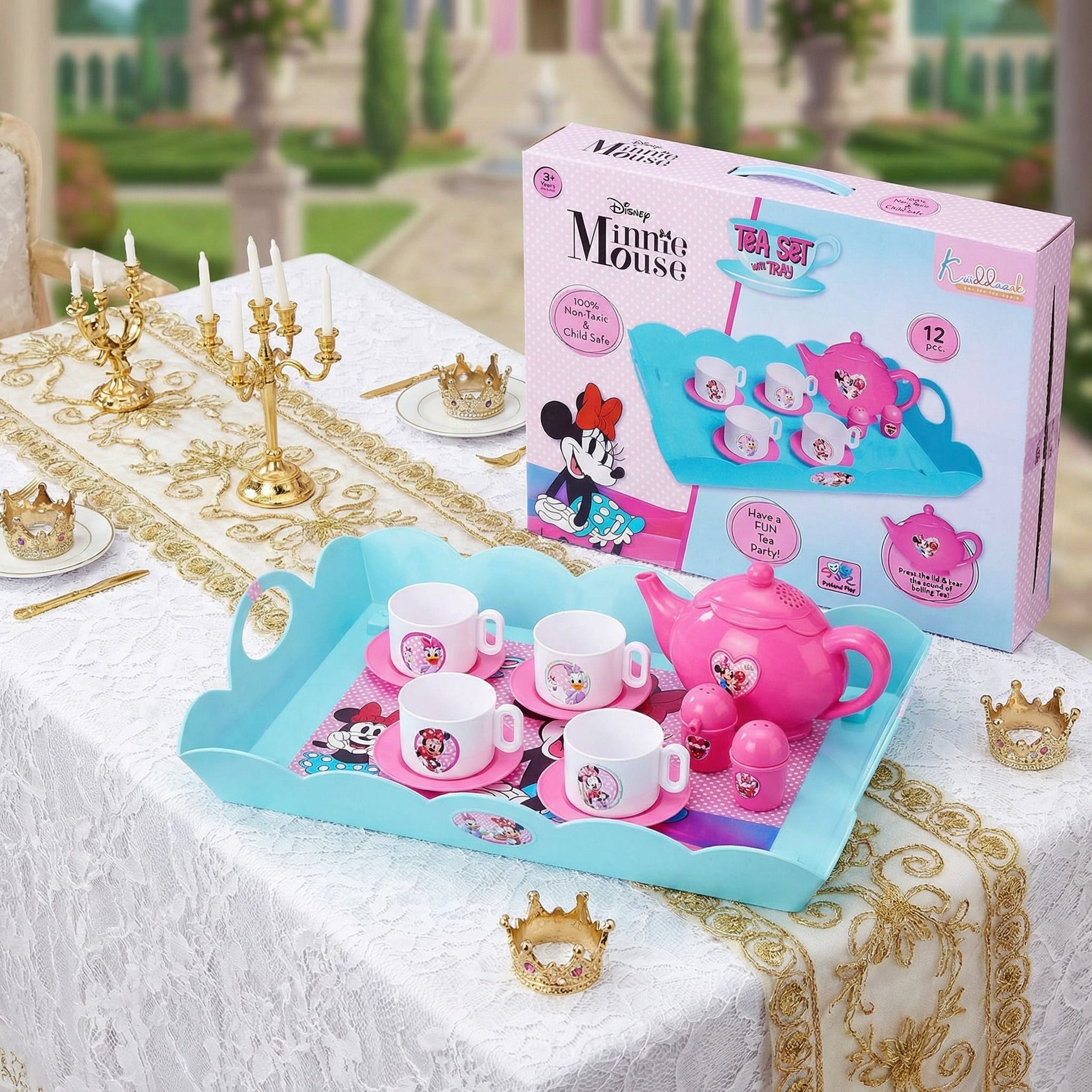 disney Minnie Mouse Pretend Play Tea Party Set with Electronic Kettle-picture-14