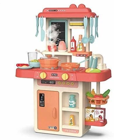 Kitchen Play set toy for children Modern Kitchen 42 accessories with water pump and real steam.-image-4