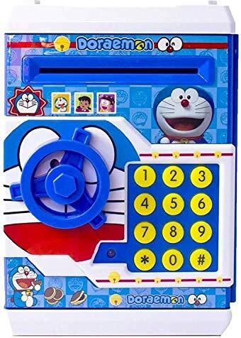 zecommerce Doraemon ATM Piggy Bank with Password Lock & Coin Saving Box for Kids-picture-42