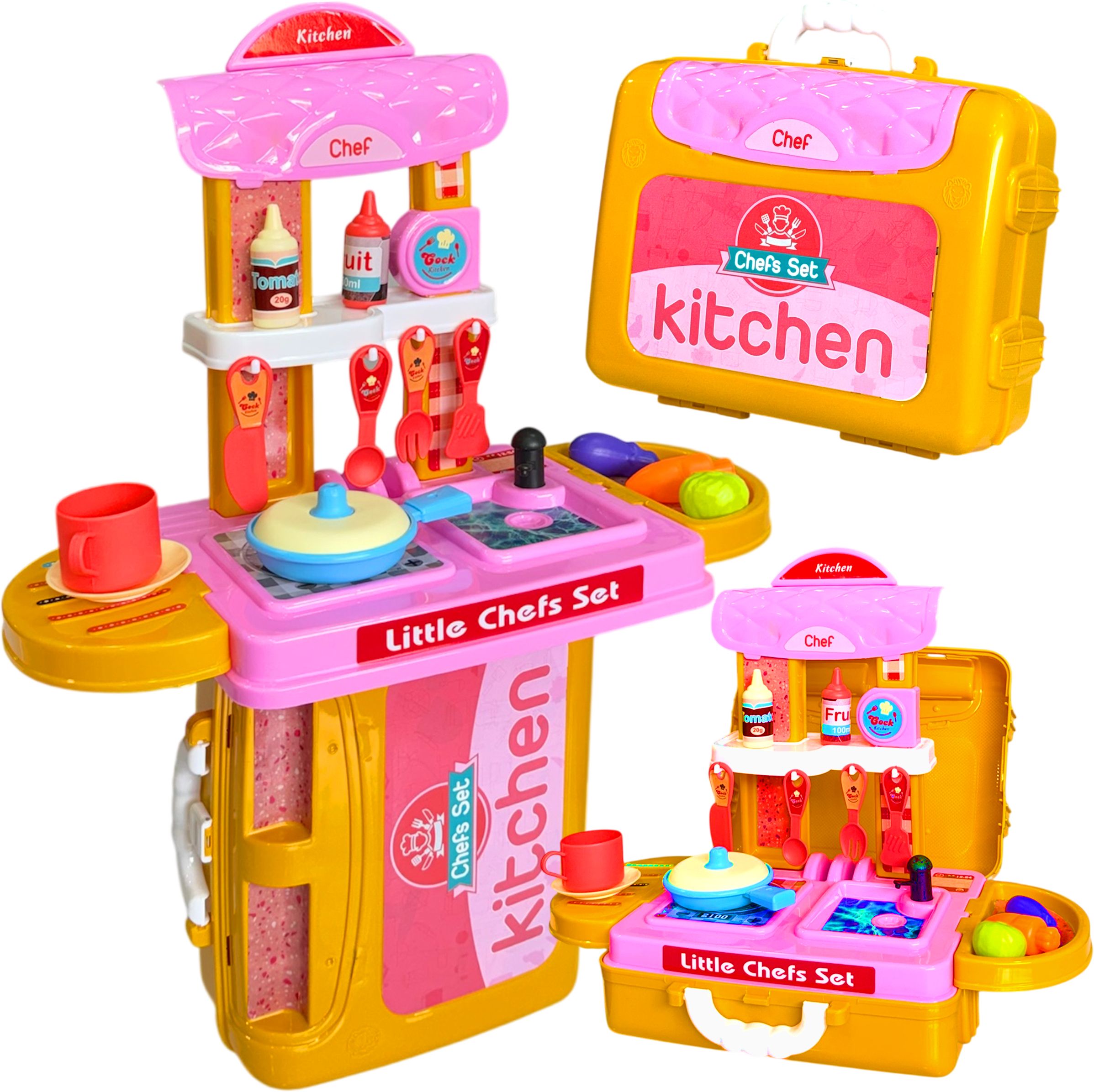 3 in 1 Kitchen Play Set For Kids Kitchen Pretend Play Set, Play Cooking Set-image-41