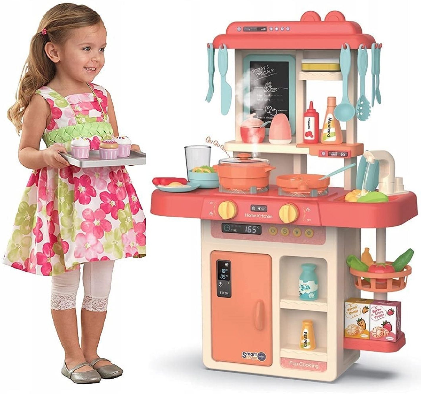 42-Piece Kitchen Set, Smoky, Music,Real Water Tap, Actually Fell of Kitchen for Your Kids Don,t Miss