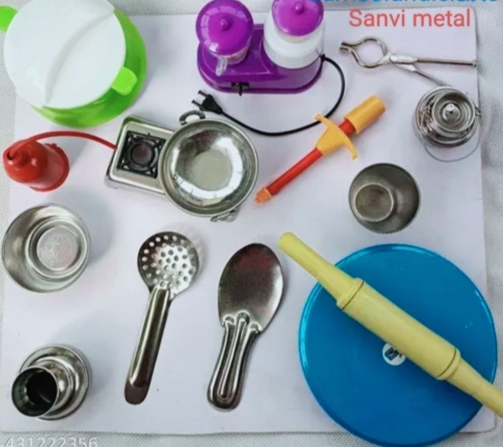 sanvi metal Paper design silver colour plated material and plastic material play set-picture-32