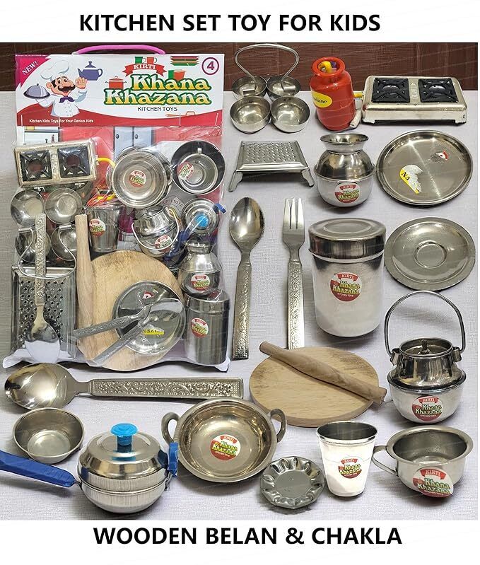 Tinytales Enterprises kids plastic silver sheet coated kitchen playset-image-3