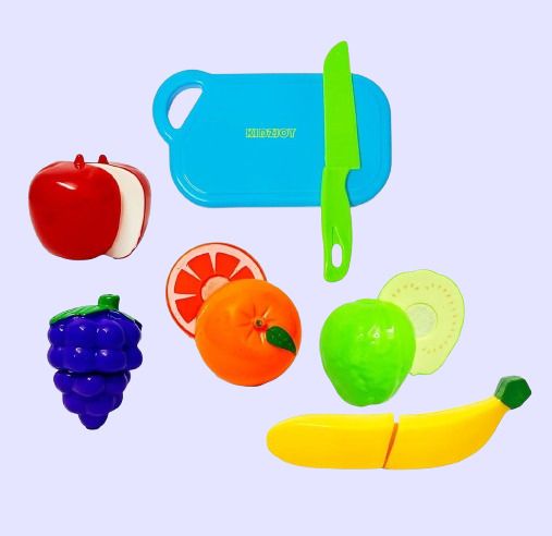 toyplix Pretend Play Fruit Slicing Toy Set for Children with Safe Knife-picture-0