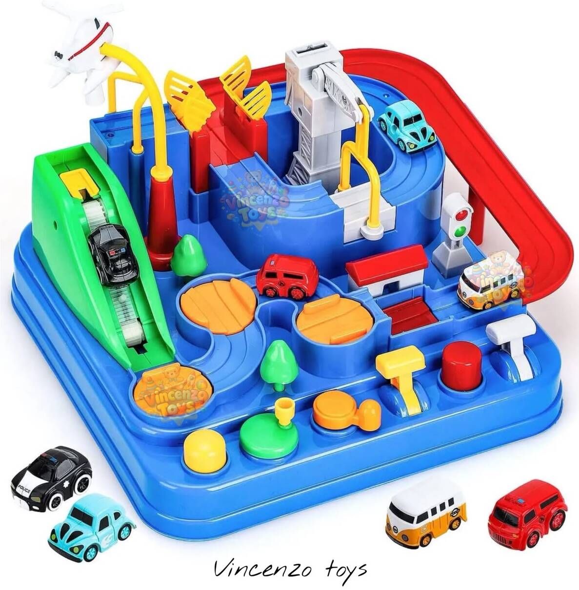 Car Race Tracks, Adventure Toy, Racer Car Playset City Rescue Toy Kids-image-20