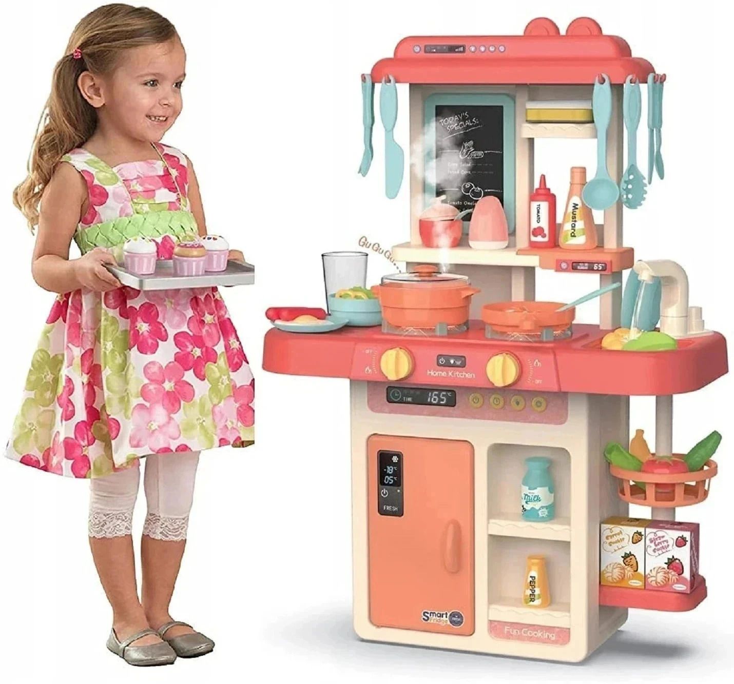 himanshu tex 36 Pcs Toy Kitchen Sets, Simulated Spray Kitchen Toys, Kids Kitchen Pretend Play Set,Play Cooking Set, Cookware Pots and Pans Play set-picture-17