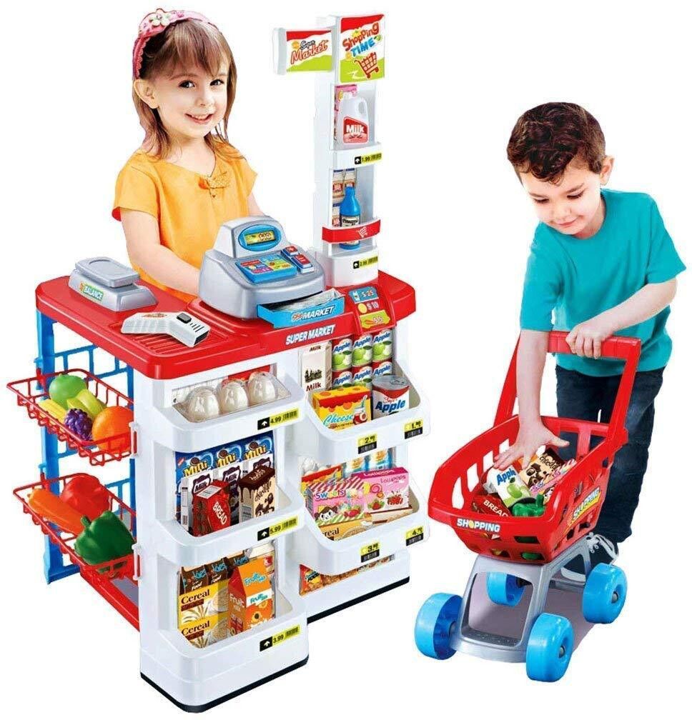 Cash Register Game Home Supermarket Money Shopping Play Set Toy for Kids-image-44