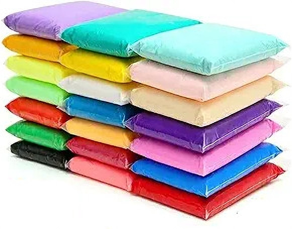 shopex DIY Colourful Non-Toxic Modeling Air Dry Bouncing Clay with Tools (2 Set 24 Pcs) image 1