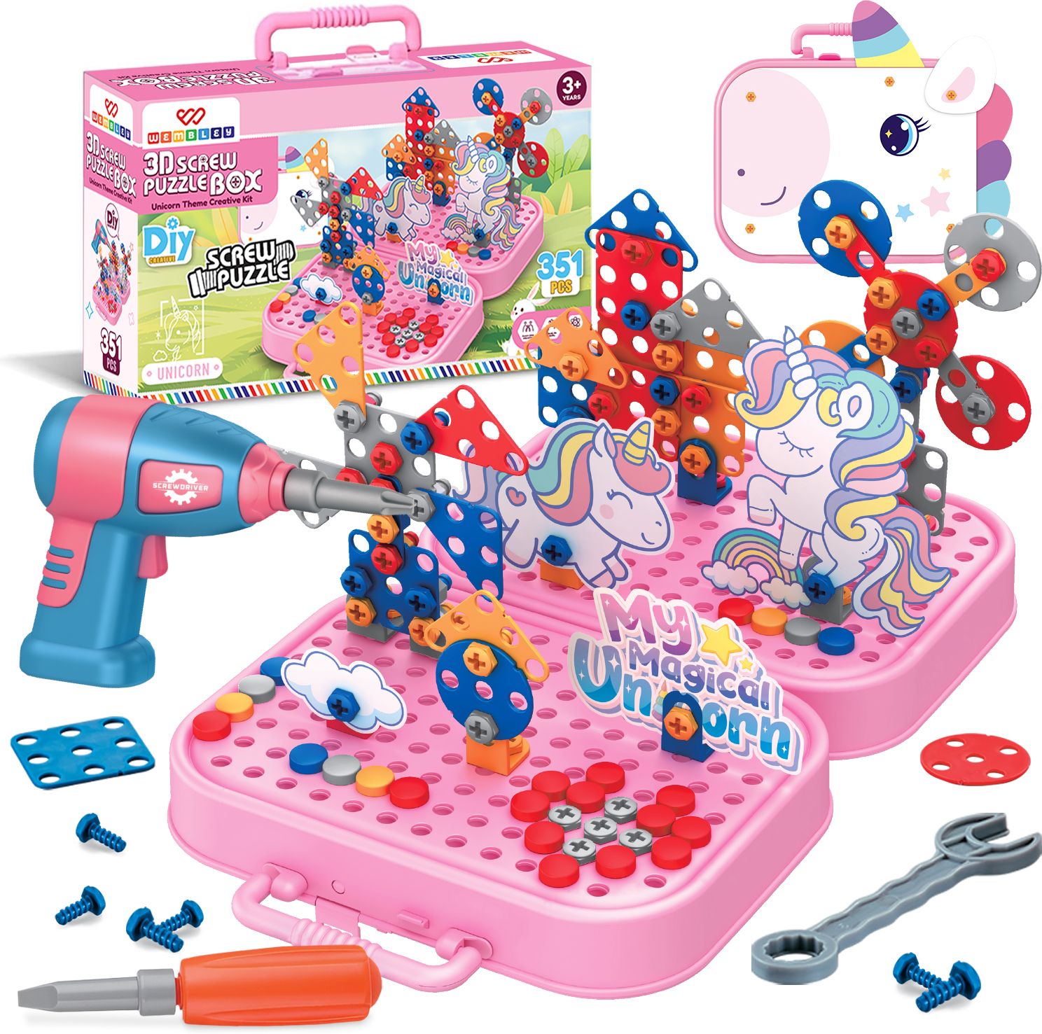 wembley Unicorn Electric Drill Screw Puzzle Toy Set-picture-32