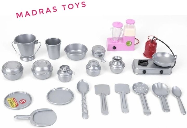 Miniature Kitchen Play set / Steel Kitchen Toys-image-7