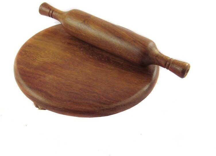 Sheesham Wood Small Size Chakla Belan and Rolling Pin for Kids - 6 Inch (Brown)-image-31