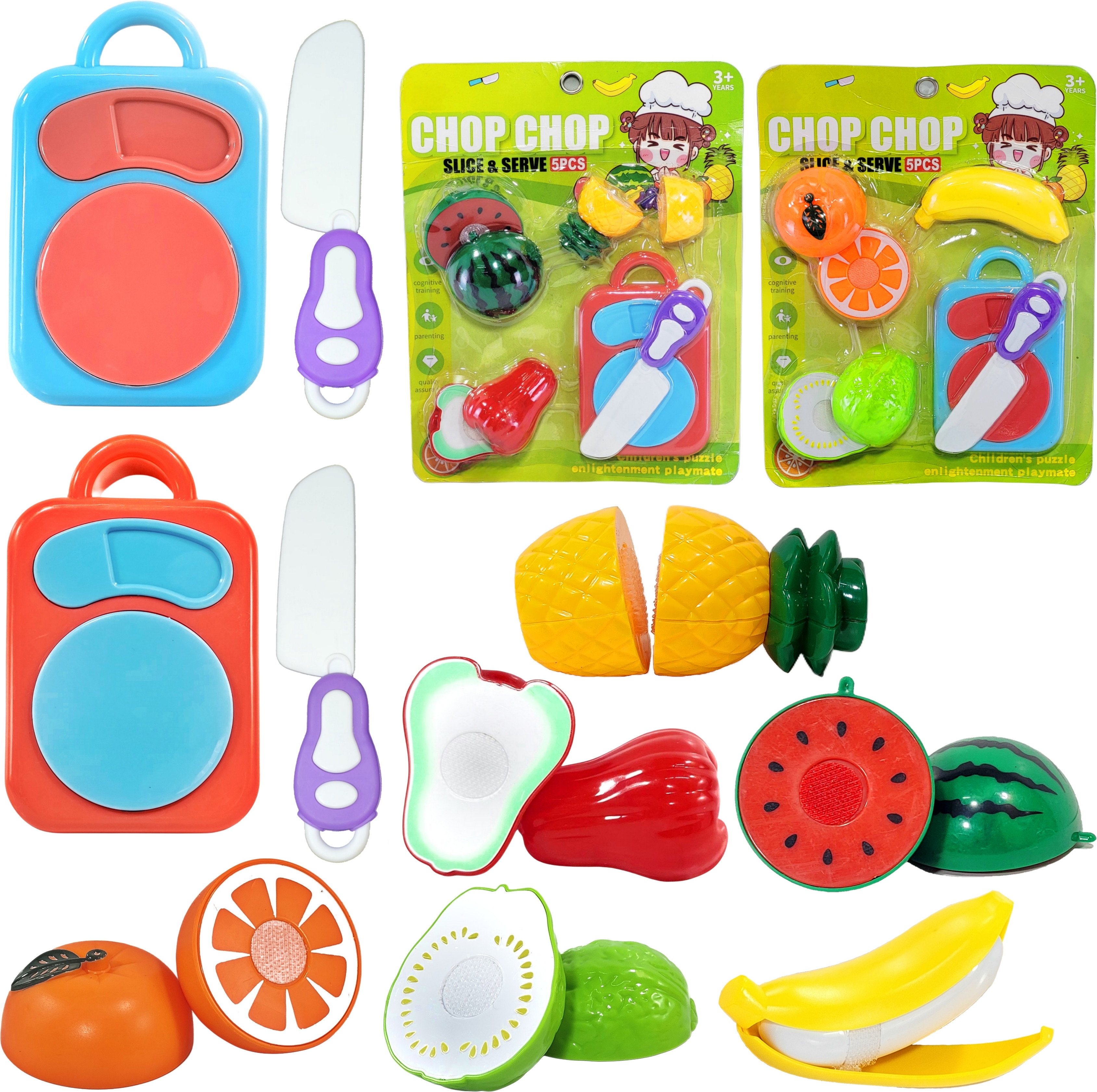 babro Fruit Cutting Play Set, Realistic Fruits Cutting with Chopping Board & Knife image 1