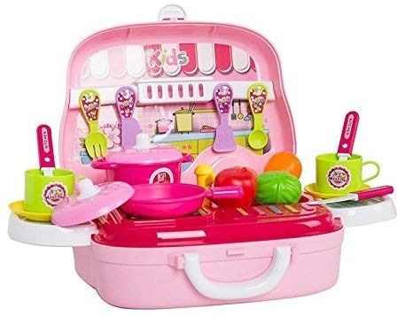 s s enterprise Portable Kitchen Play Set Toy Suitcase Shaped Like Pink Food Truck, 1 Pcs-picture-25