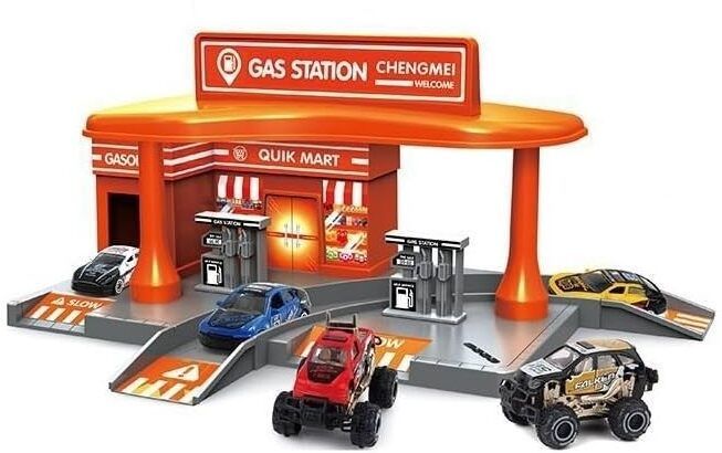 Off-Road Cars Gas Station Playset | Mini Fuel Station Garage Toy Set-image-16
