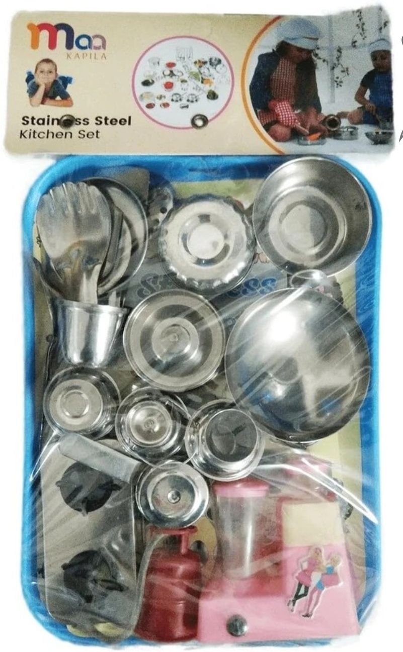 Paper design silver colour plated material and plastic material play set-image-28