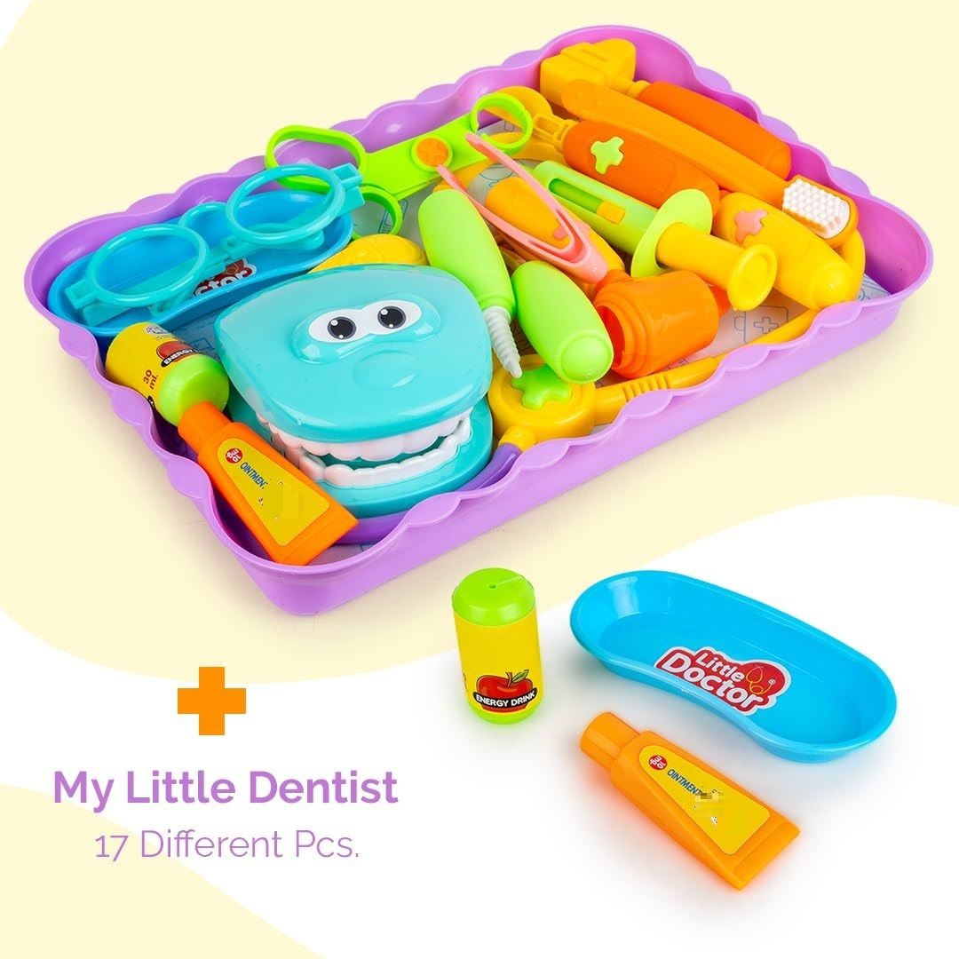 My Little Dentist Play Set for Kids with 17 Instruments & Accessories-image-45