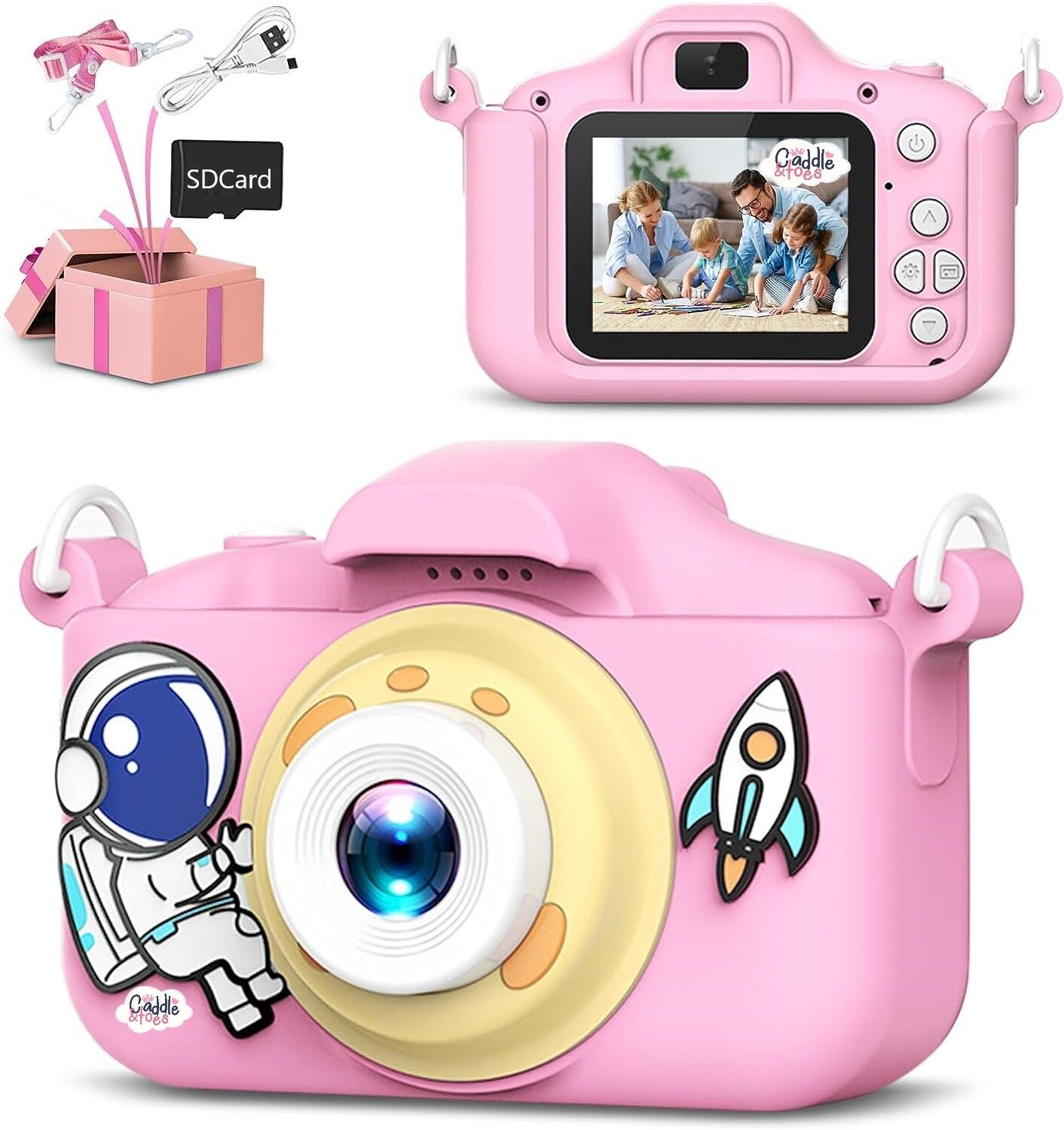 caddle & toes HD 1080P Handy Portable Camera 2.0 Screen, with Inbuilt Games for Kids (Pink)-picture-11