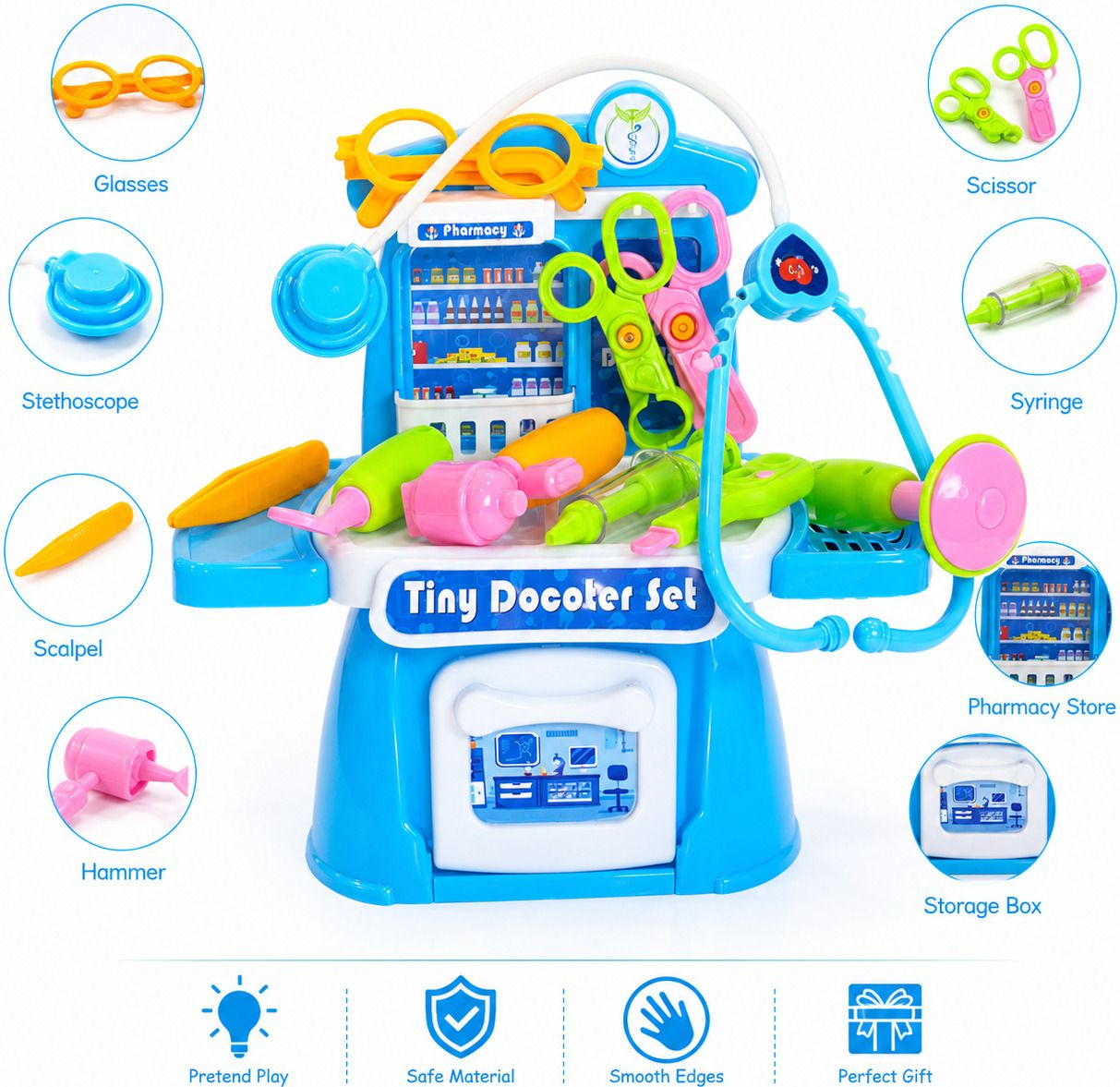 gomzy Doctor Set for Kids, Big Size Pretend Play Doctor Set For Kids-picture-42