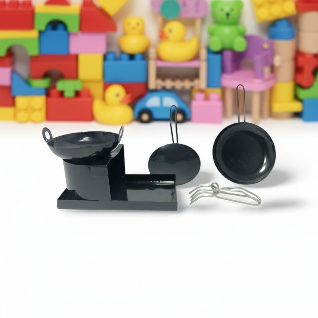 Miniature Iron Kitchen Set (6 PCS) Black, Kitchen Toys for Girls-image-32
