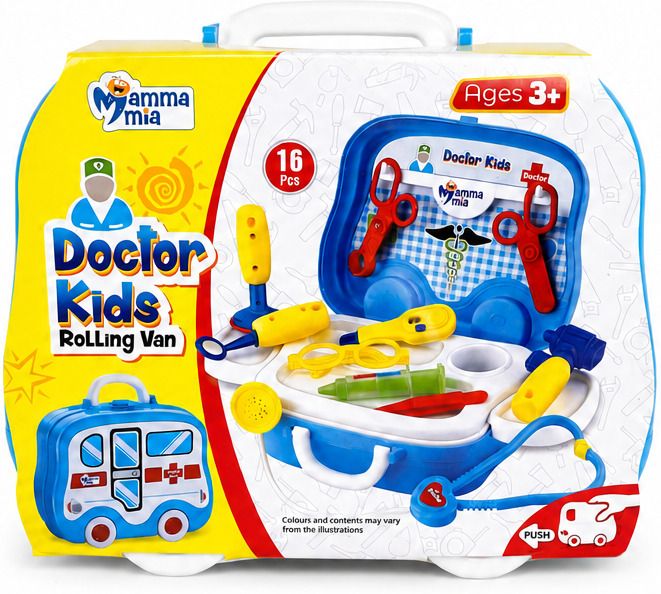 bloomboxzrk Kids doctor suitcase set / Mamma Mia rolling van-picture-10
