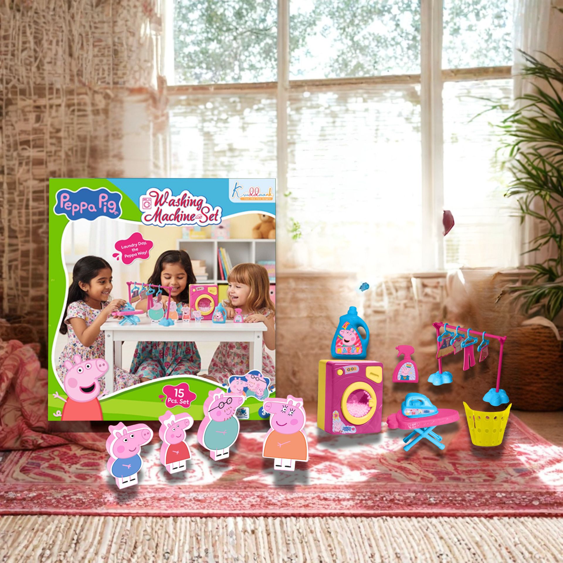 kriiddaank Peppa Pig Washing Machine Set for Kids-picture-5