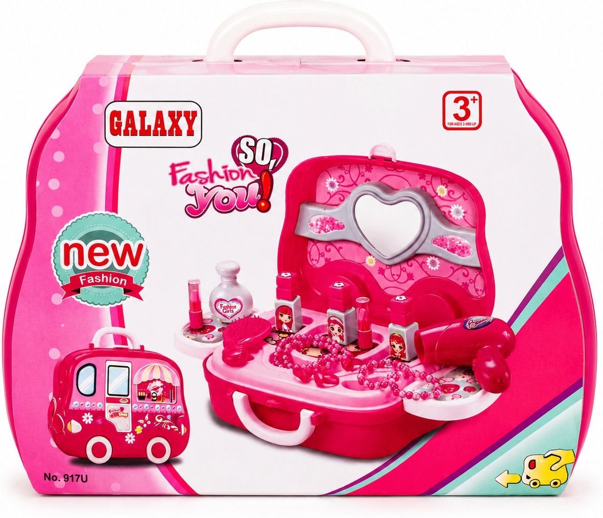 Kids Beauty Makeup Play Set with Vanity Case, Pretend Play Cosmetic Kit-image-45