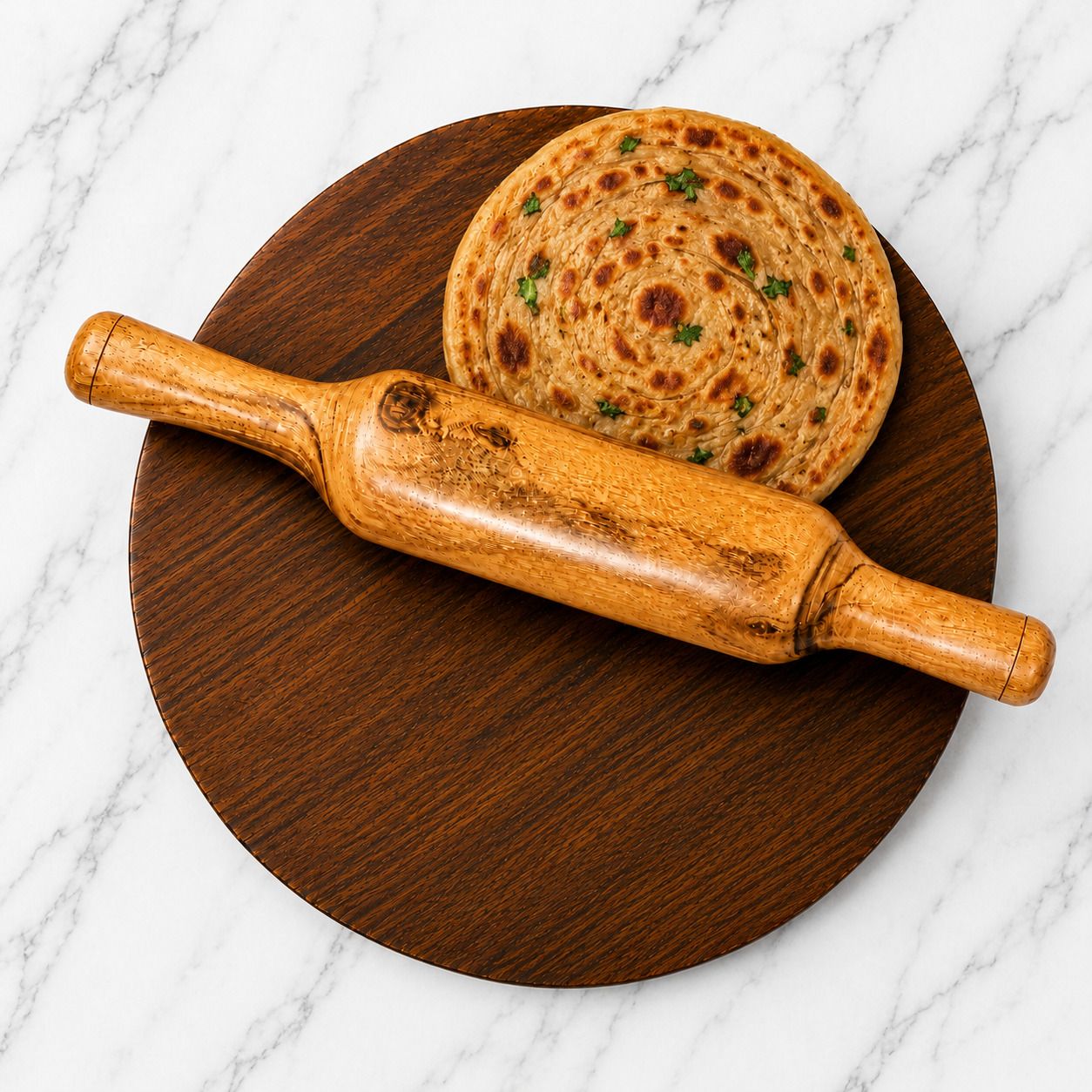 vomi Wooden Chakla Belan Set Rolling Pin & Board-picture-38