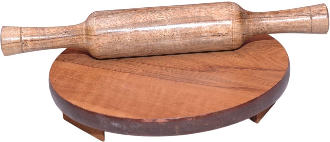 pital nagri arts Premium Wooden Rolling Pin Board 9 Inch Rolling Pin & Board-picture-17