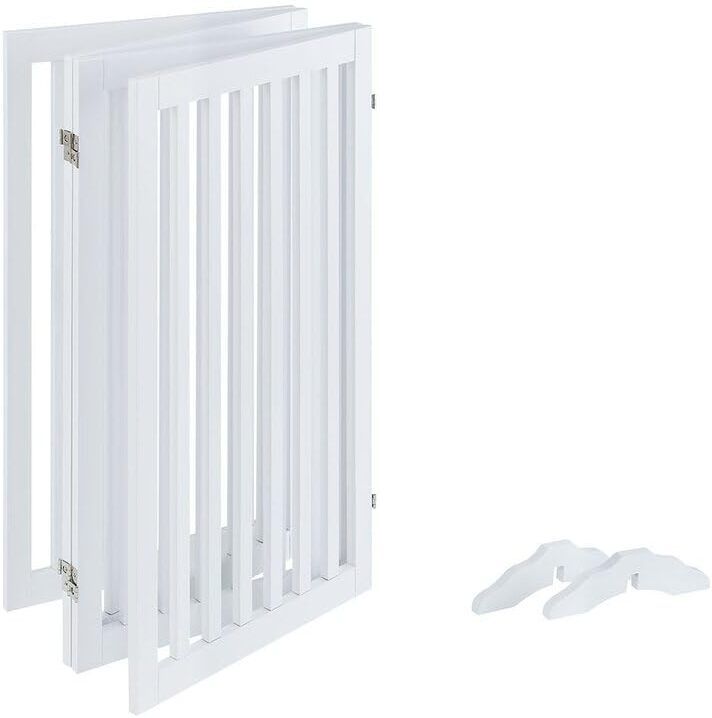 Pet Safety Gate for Dog & Kids Decorative Wooden Fence Barrier Stairs(Set-of-4) L Gate-image-4