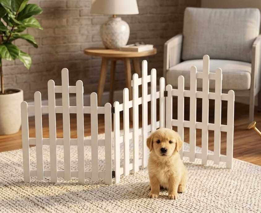 Foldable Pet Safety Fence Gate for Dogs & Puppies | Kids Safety Barrier L Gate-image-7