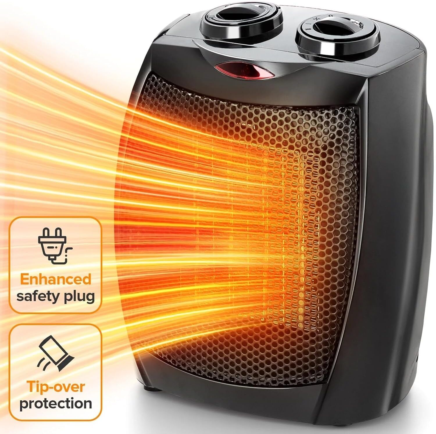 Portable Heater 1500 Watt Fan Noiseless Room Heater for Home Bedroom in Heater Fan Room Heater-image-8