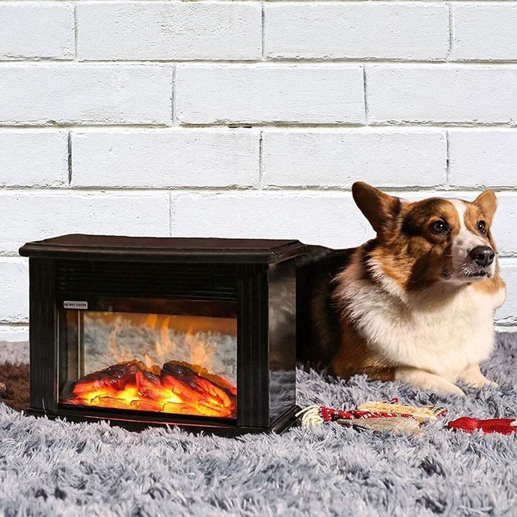 Flame Effect Space Heater for Home – Modern Electric Mini Fireplace Heater Fan Room Heater-image-16