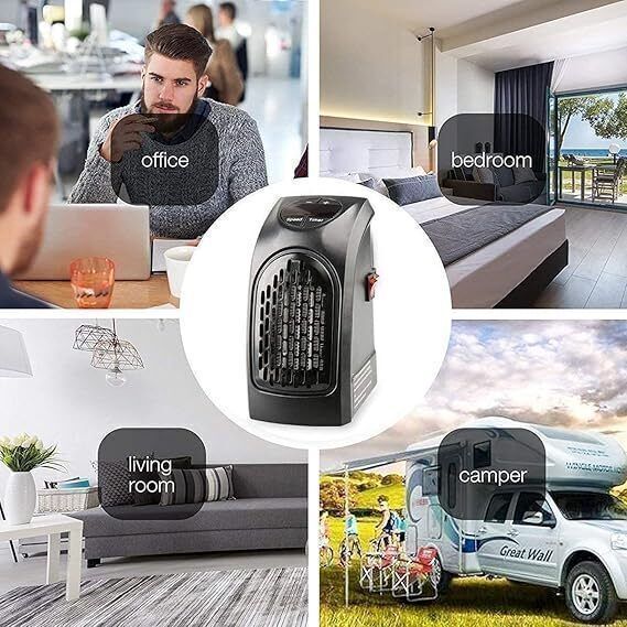 Wall Mount Personal Electric Mini Plug in Handy Heater Timer and LED Display Fan Room Heater-image-45