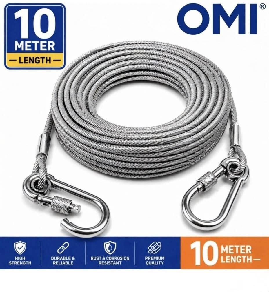 alesso Silver Clothesline with Hooks (5 Meter)(PACK OF 2) Silver-picture-30